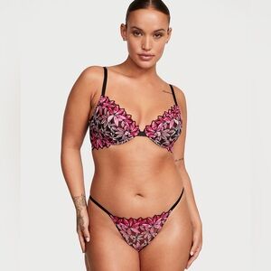 VS Set Ziggy Floral Embroidery Bra & Thong